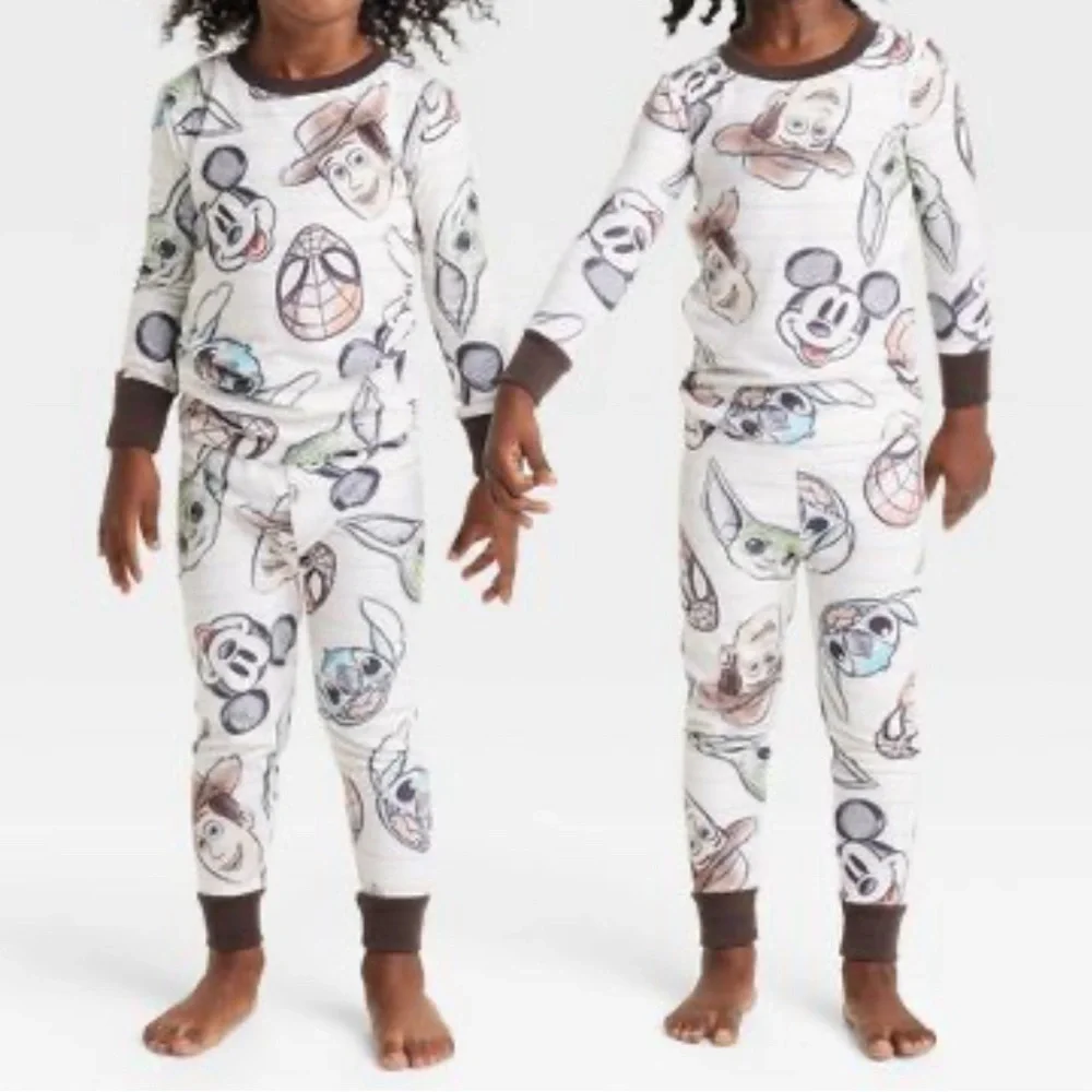 Disney Infant Graphic Allover Print 2-piece Pajama Set